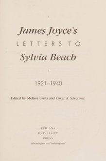 James Joyce's Letters to Sylvia Beach, 1921-1940 cover image