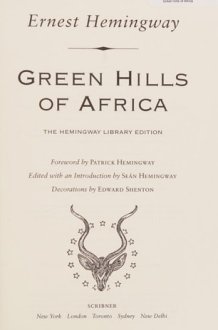 Green Hills of Africa The Hemingway Library Edition cover image