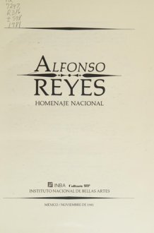 Alfonso Reyes: Homenaje Nacional cover image