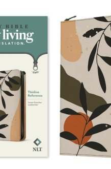 NLT Thinline Reference Zipper Bible, Filament Enabled (LeatherLike, Sunset Branches , Red Letter) cover image