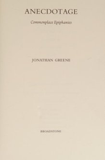 Anecdotage Commonplace Epiphanies cover image
