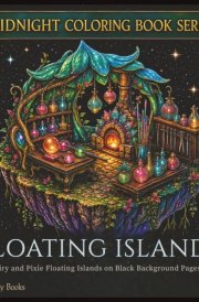 MIDNIGHT COLORING BOOK: FLOATING ISLANDS: Magical Fairy and Pixie Floating Islands on Black Background Pages for Adults