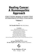 Healing Cancer: A Homoeopathic Approach Vol-I& Ii